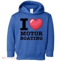 I Love Motor Boating Funny Sailor Sailing Sailboat Graphic Funny Gift Toddler Hoodie thumb 0