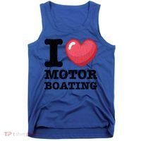 I Love Motor Boating Funny Sailor Sailing Sailboat Graphic Funny Gift Tank Top thumb 0