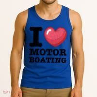I Love Motor Boating Funny Sailor Sailing Sailboat Graphic Funny Gift Tank Top thumb 3