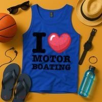 I Love Motor Boating Funny Sailor Sailing Sailboat Graphic Funny Gift Tank Top thumb 4