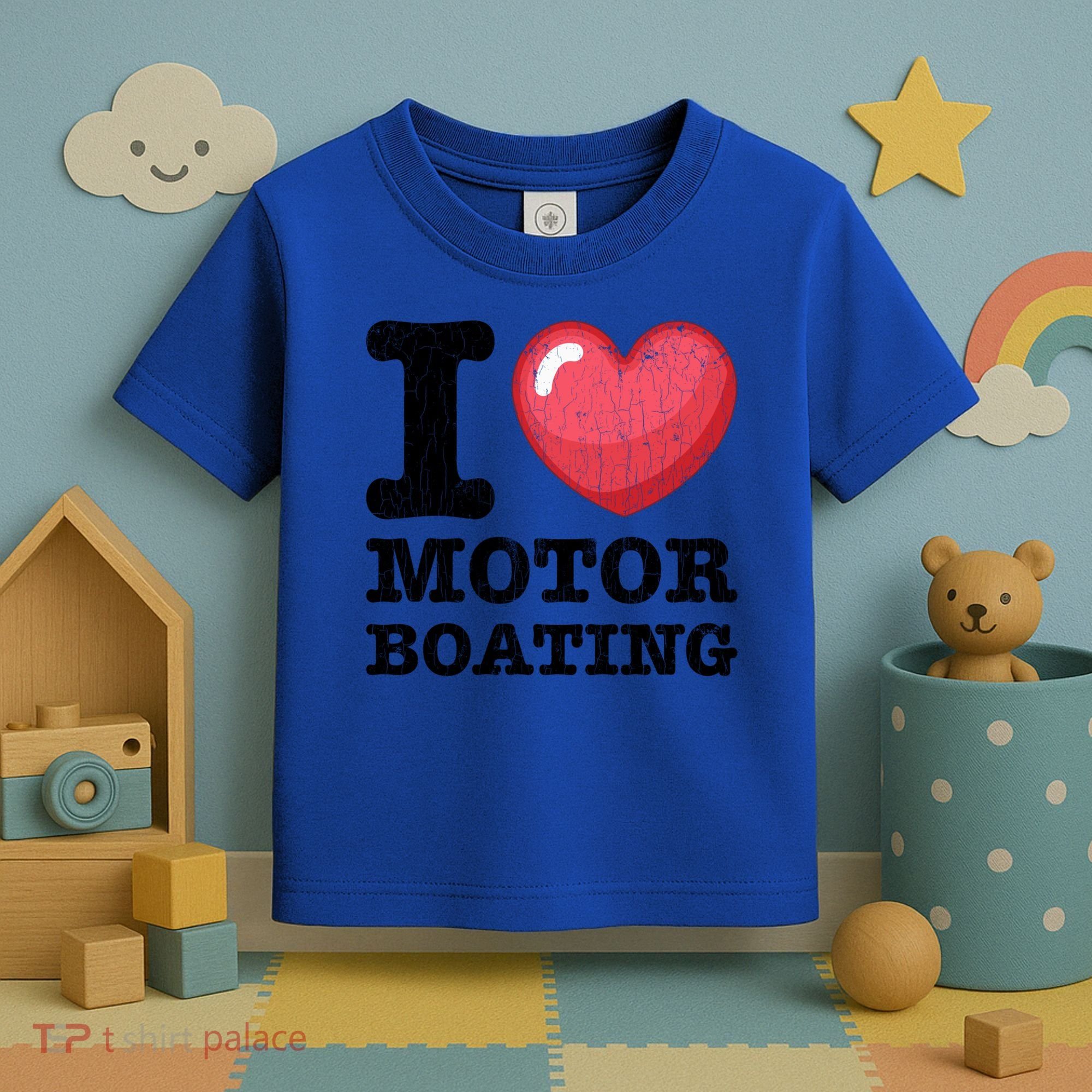 I Love Motor Boating Funny Sailor Sailing Sailboat Graphic Funny Gift Toddler T-Shirt