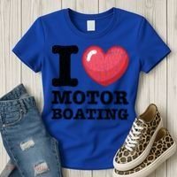 I Love Motor Boating Funny Sailor Sailing Sailboat Graphic Funny Gift Women's T-Shirt thumb 3