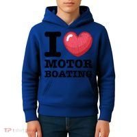 I Love Motor Boating Funny Sailor Sailing Sailboat Graphic Funny Gift Kids Hoodie thumb 4