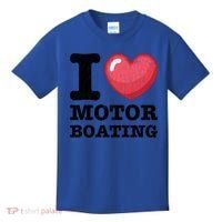 I Love Motor Boating Funny Sailor Sailing Sailboat Graphic Funny Gift Kids T-Shirt thumb 0