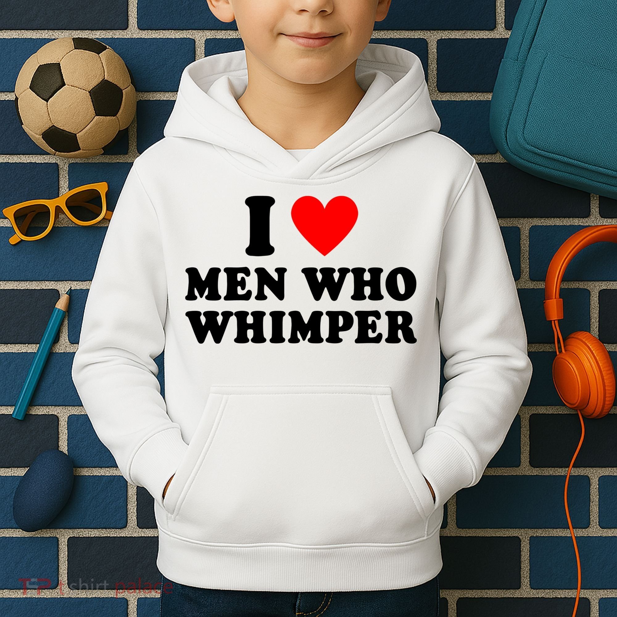 I Love Men Who Whimper Funny Whimper Quotes Kids Hoodie