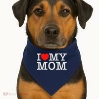 I Love My Mom USA-Made Doggie Bandana thumb 1