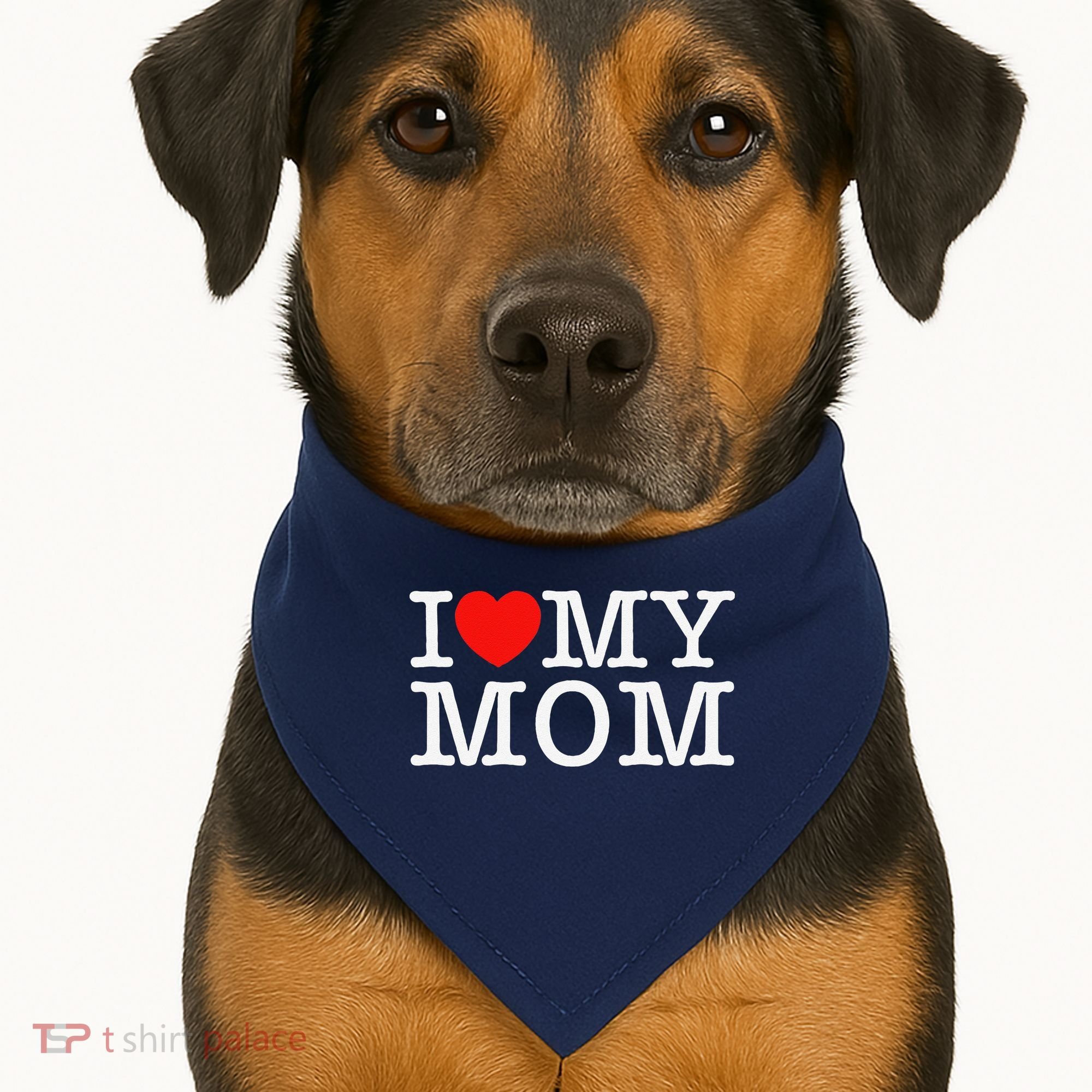 I Love My Mom USA-Made Doggie Bandana