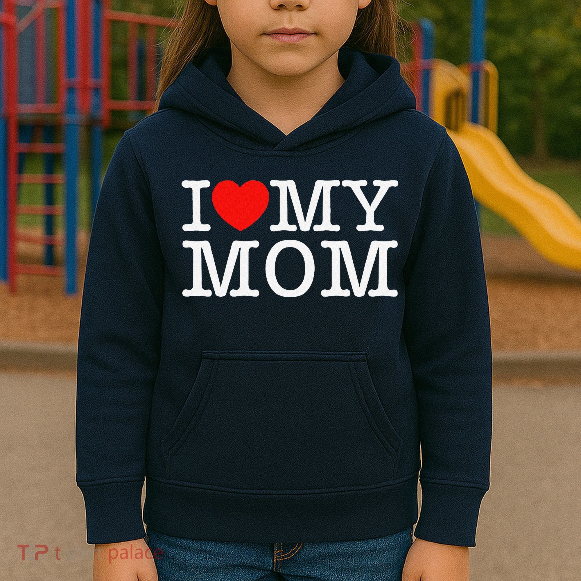 I Love My Mom Kids Hoodie