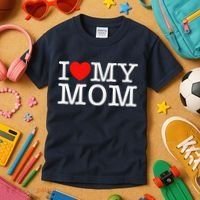 I Love My Mom Kids T-Shirt thumb 3