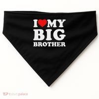 I Love My Big Brother Heart USA-Made Doggie Bandana thumb 0