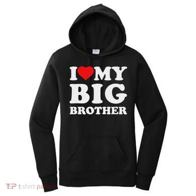 I Love My Big Brother Heart Women's Hoodie