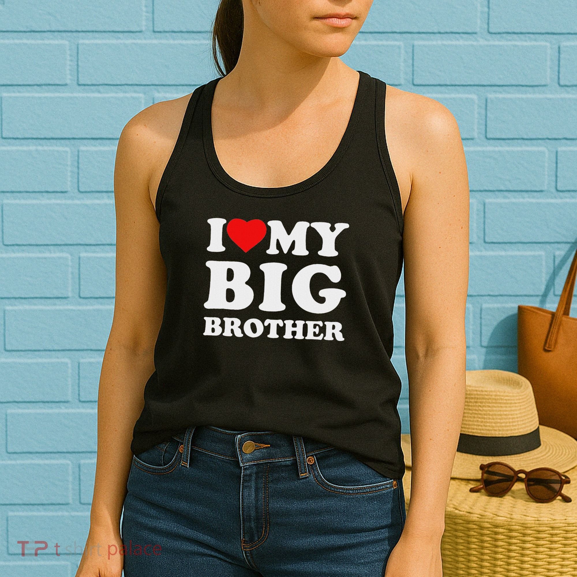 I Love My Big Brother Heart Women's Tank Top