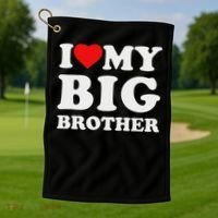I Love My Big Brother Heart Golf Towel thumb 1