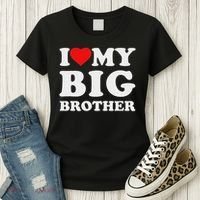 I Love My Big Brother Heart Women's T-Shirt thumb 3