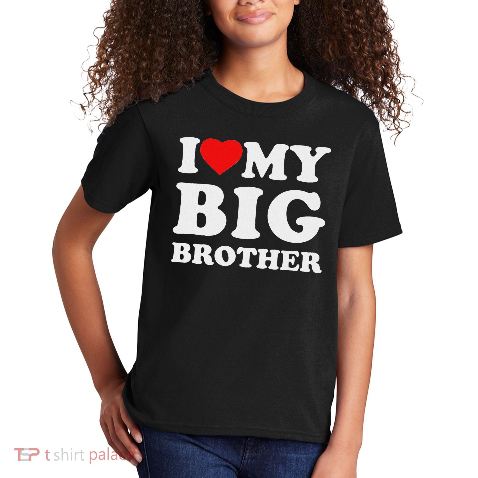 I Love My Big Brother Heart Kids T-Shirt