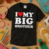 I Love My Big Brother Heart Kids T-Shirt thumb 3