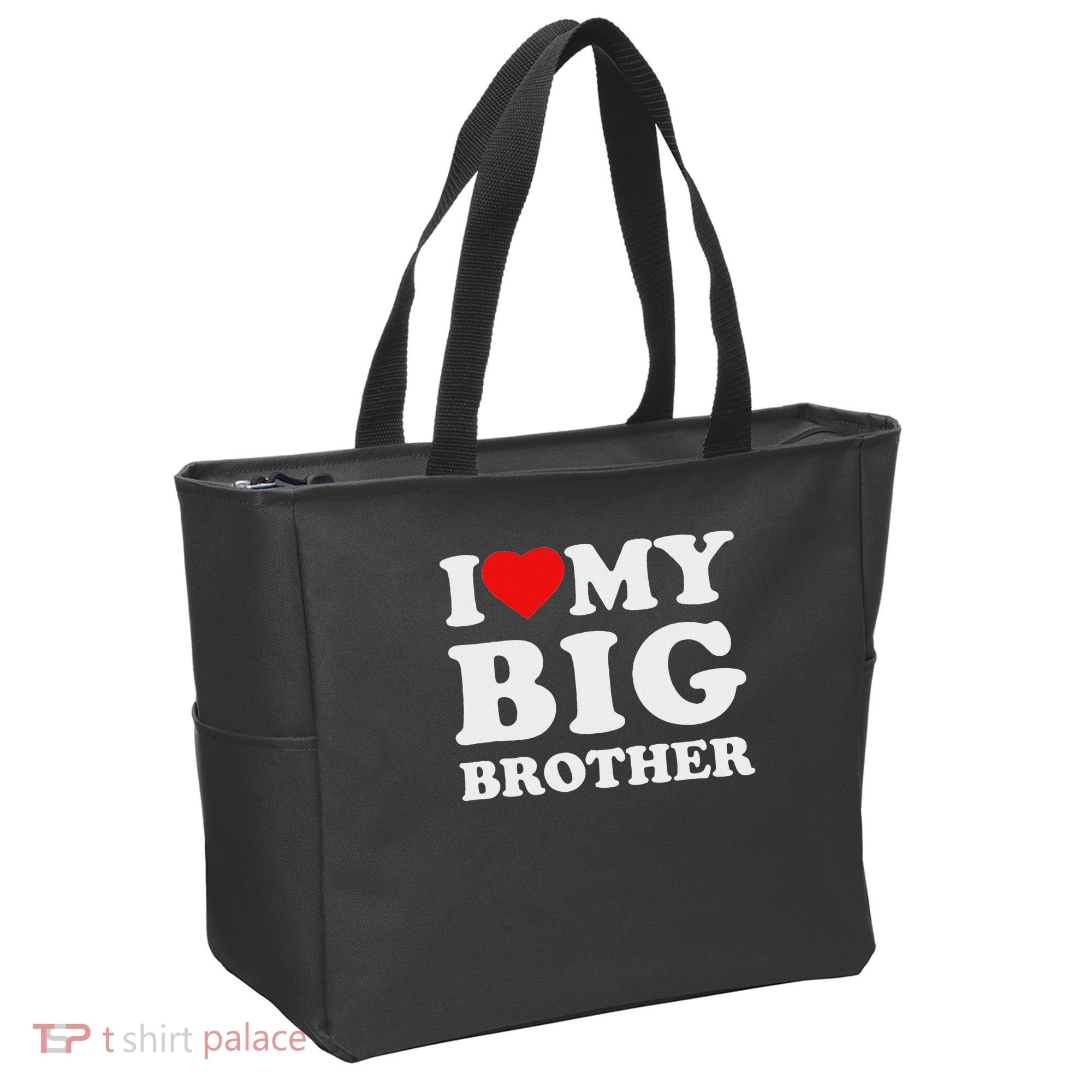 I Love My Big Brother Heart Tote Bag