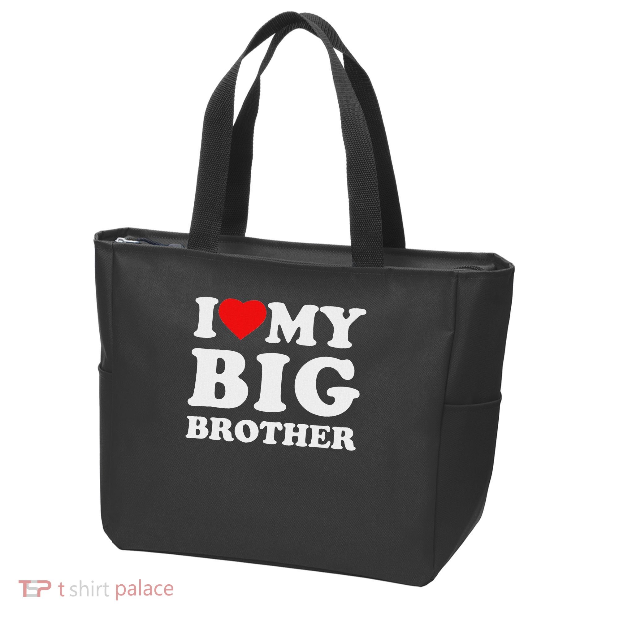 I Love My Big Brother Heart Tote Bag