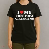 I Love My Hot Emo Girlfriend GF Red Heart Eboy Egirl Funny T-Shirt thumb 4