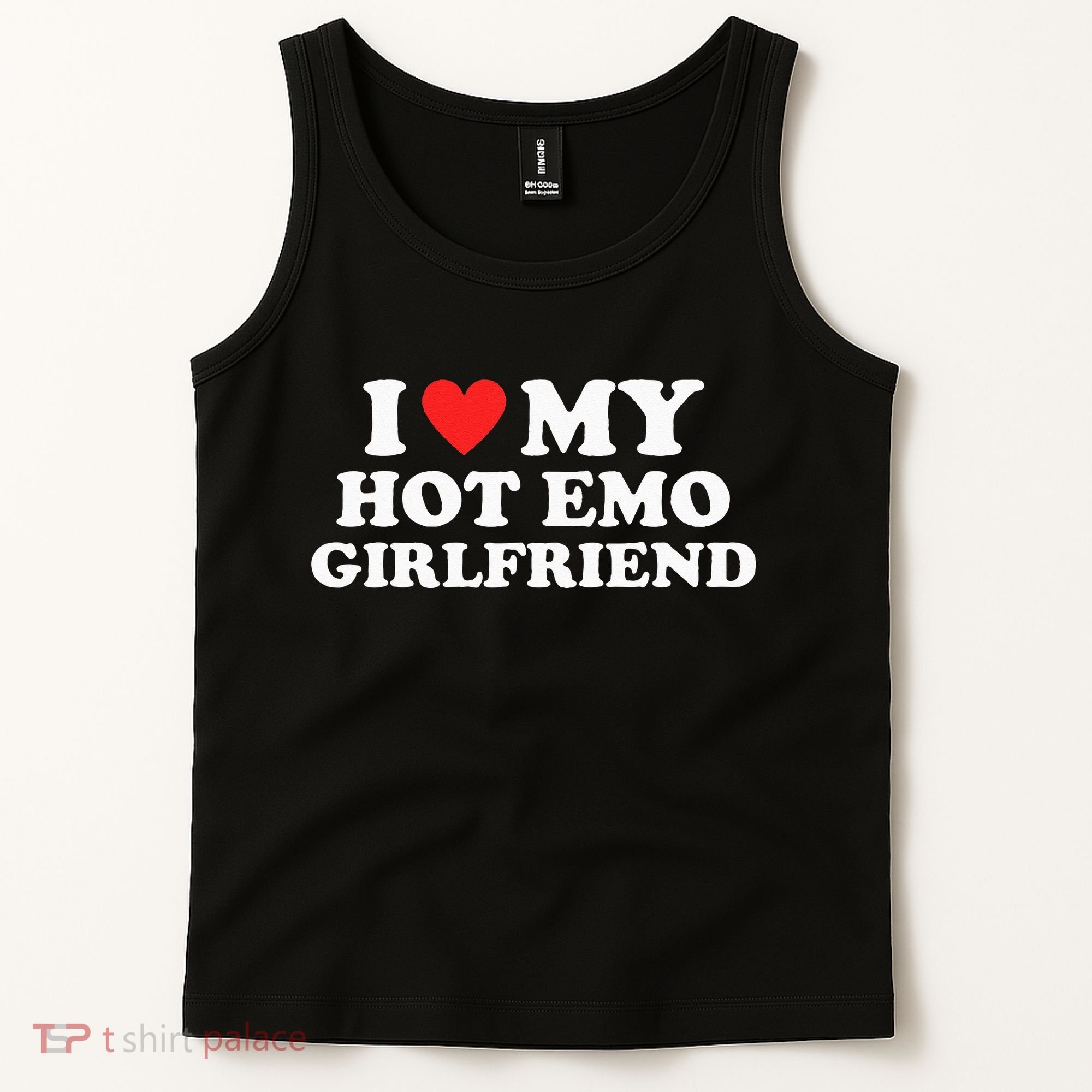 I Love My Hot Emo Girlfriend GF Red Heart Eboy Egirl Funny Tank Top