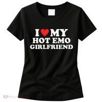 I Love My Hot Emo Girlfriend GF Red Heart Eboy Egirl Funny Women's T-Shirt thumb 0