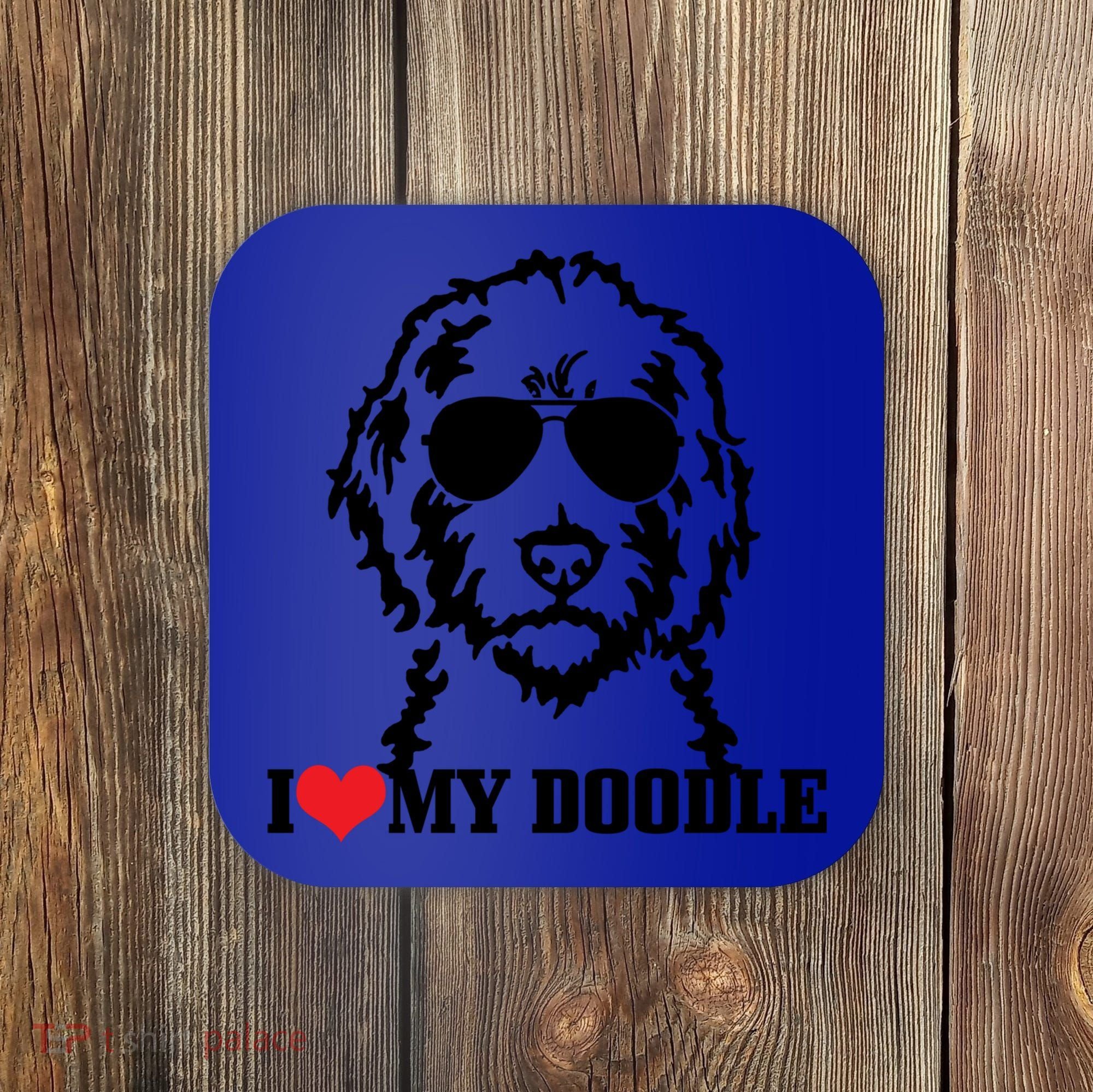 I Love My Doodle Goldendoodle Mom Labradoodle Dog Owner Gift Coaster