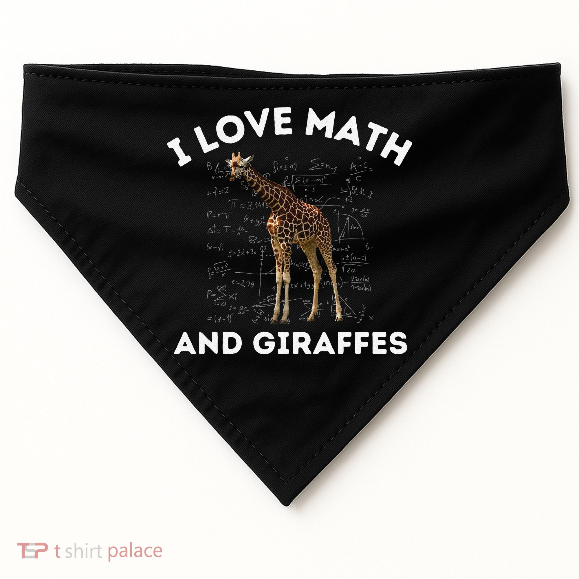 I Love Math And Giraffes Algebra STEM Teacher USA-Made Doggie Bandana
