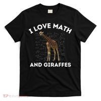 I Love Math And Giraffes Algebra STEM Teacher T-Shirt thumb 0