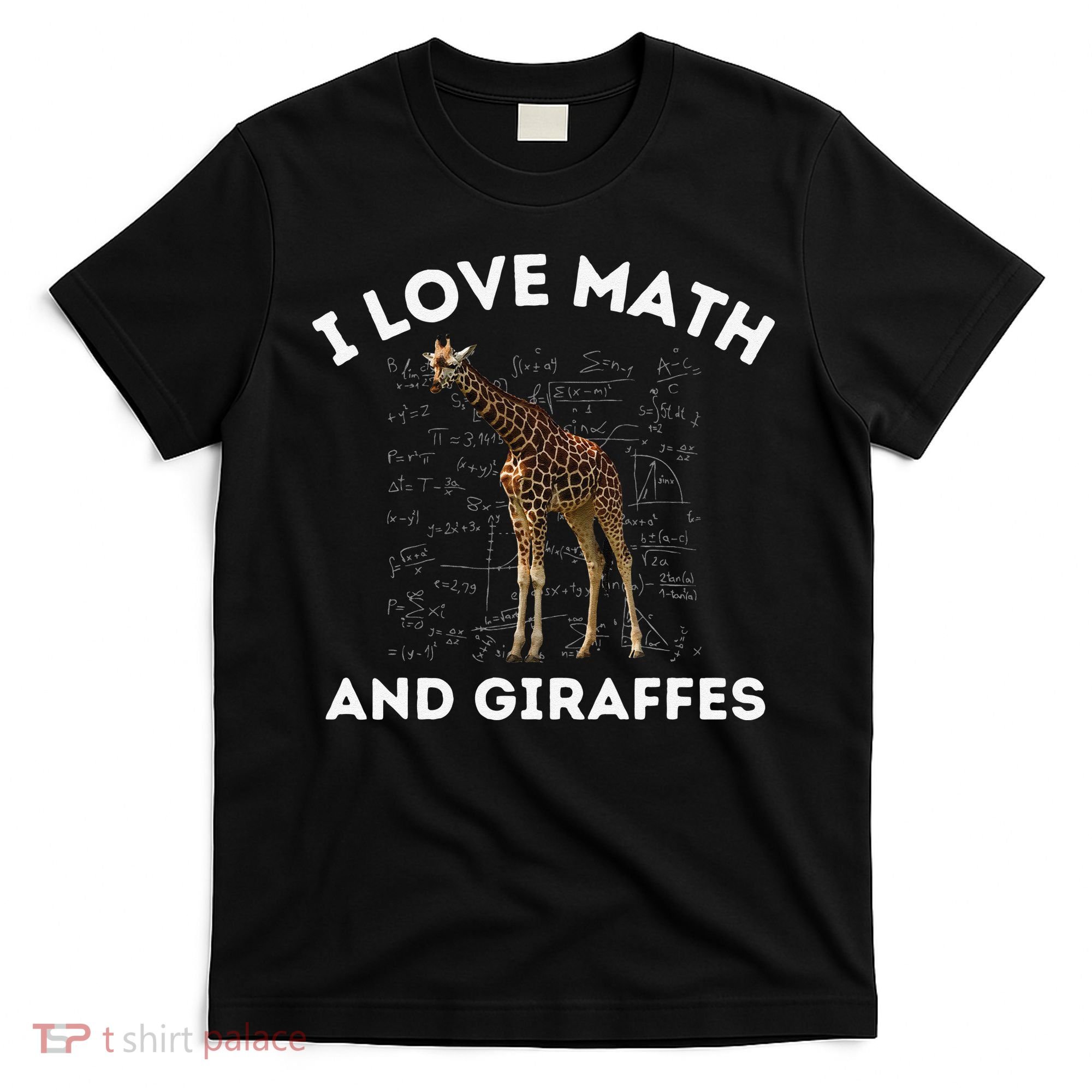 I Love Math And Giraffes Algebra STEM Teacher T-Shirt