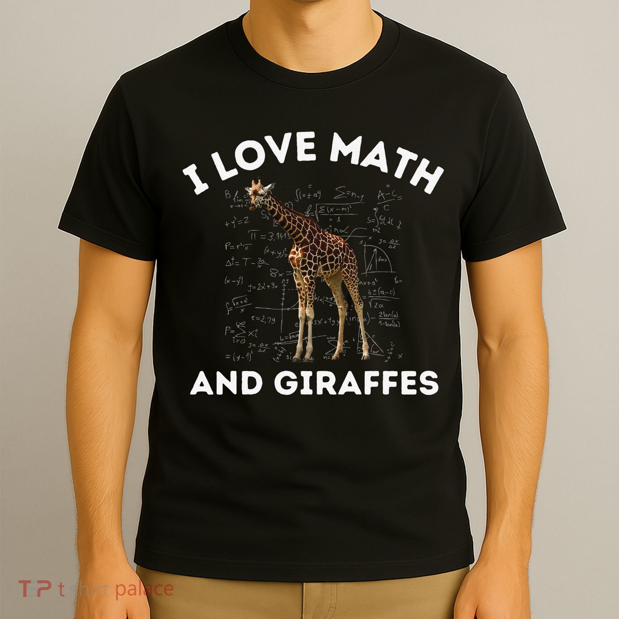 I Love Math And Giraffes Algebra STEM Teacher T-Shirt