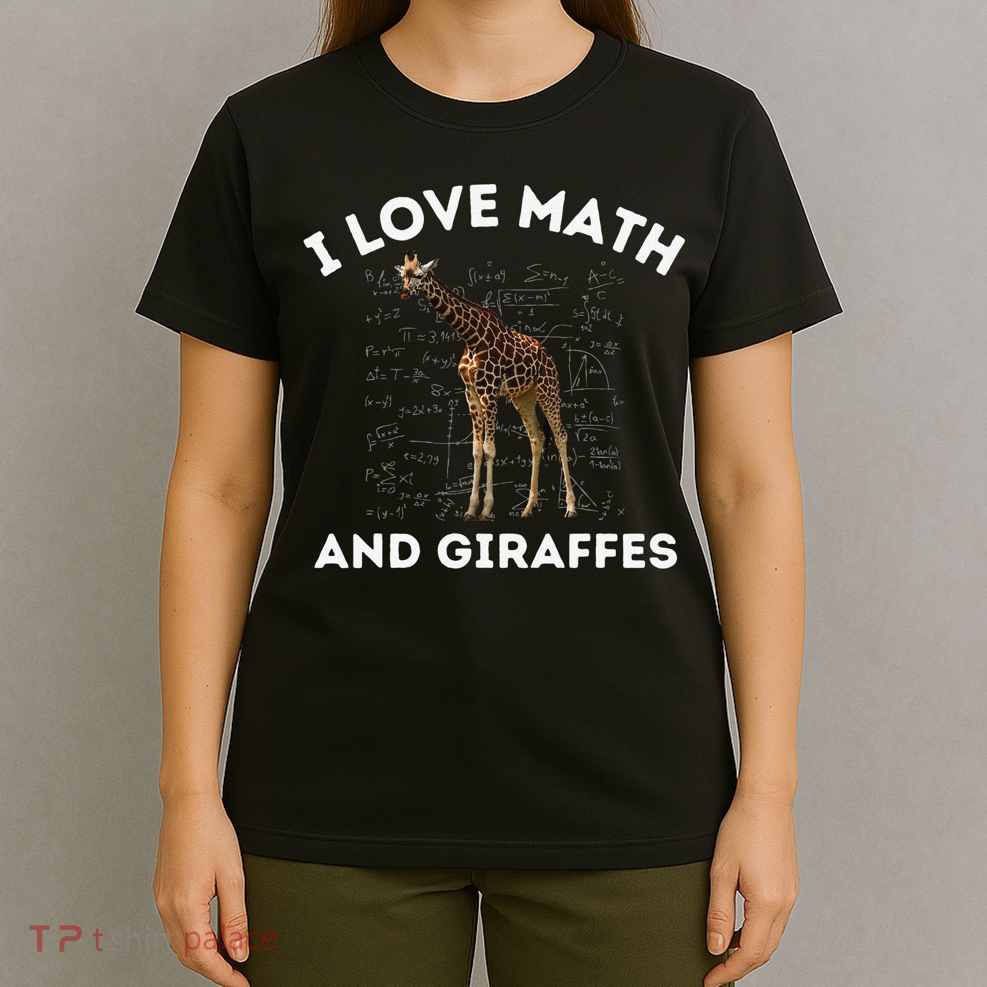 I Love Math And Giraffes Algebra STEM Teacher T-Shirt