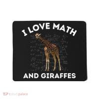 I Love Math And Giraffes Algebra STEM Teacher Mousepad thumb 0