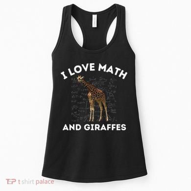 I Love Math And Giraffes Algebra STEM Teacher Women's Tank Top