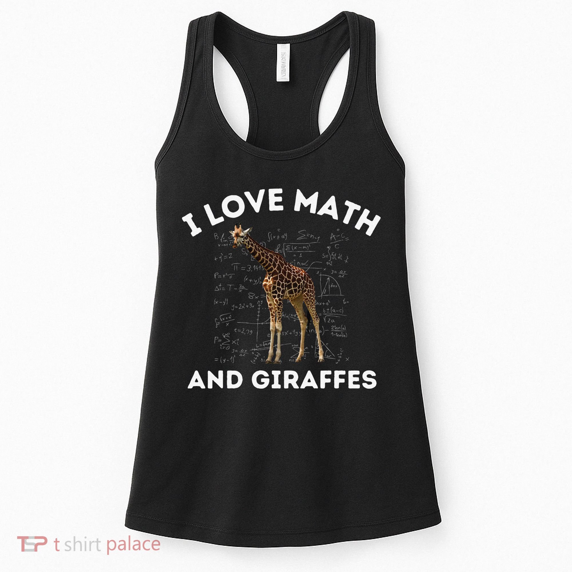I Love Math And Giraffes Algebra STEM Teacher Women's Tank Top