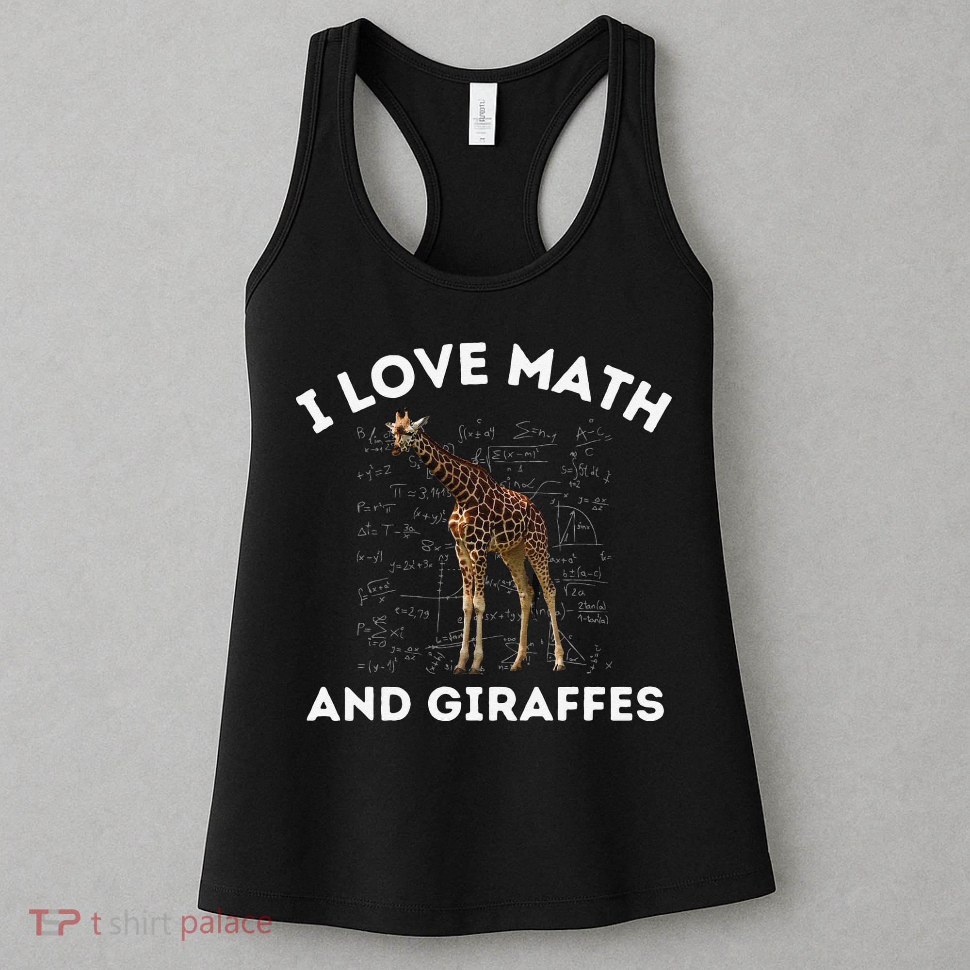 I Love Math And Giraffes Algebra STEM Teacher Women's Tank Top