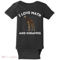 I Love Math And Giraffes Algebra STEM Teacher Baby Bodysuit thumb 0