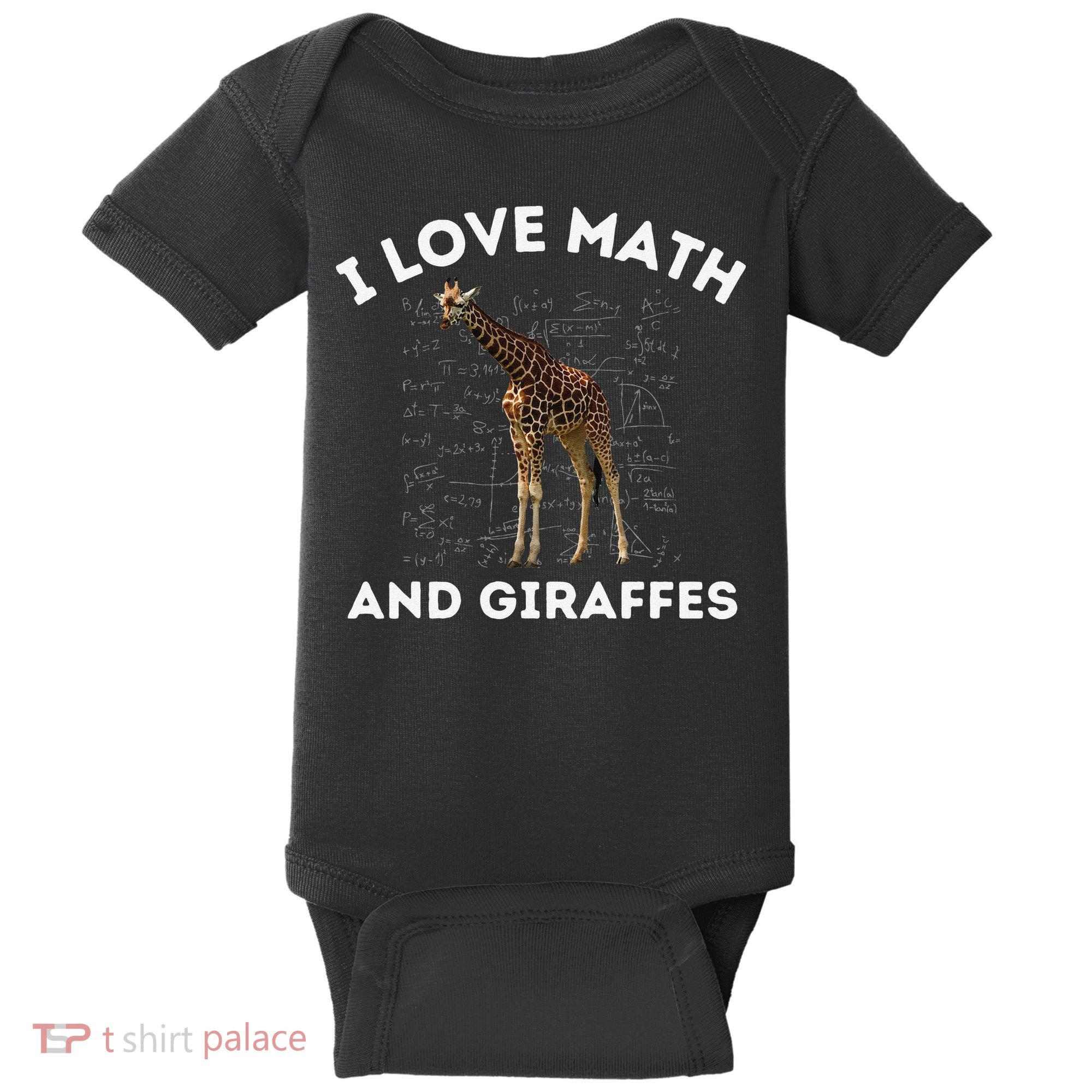 I Love Math And Giraffes Algebra STEM Teacher Baby Bodysuit