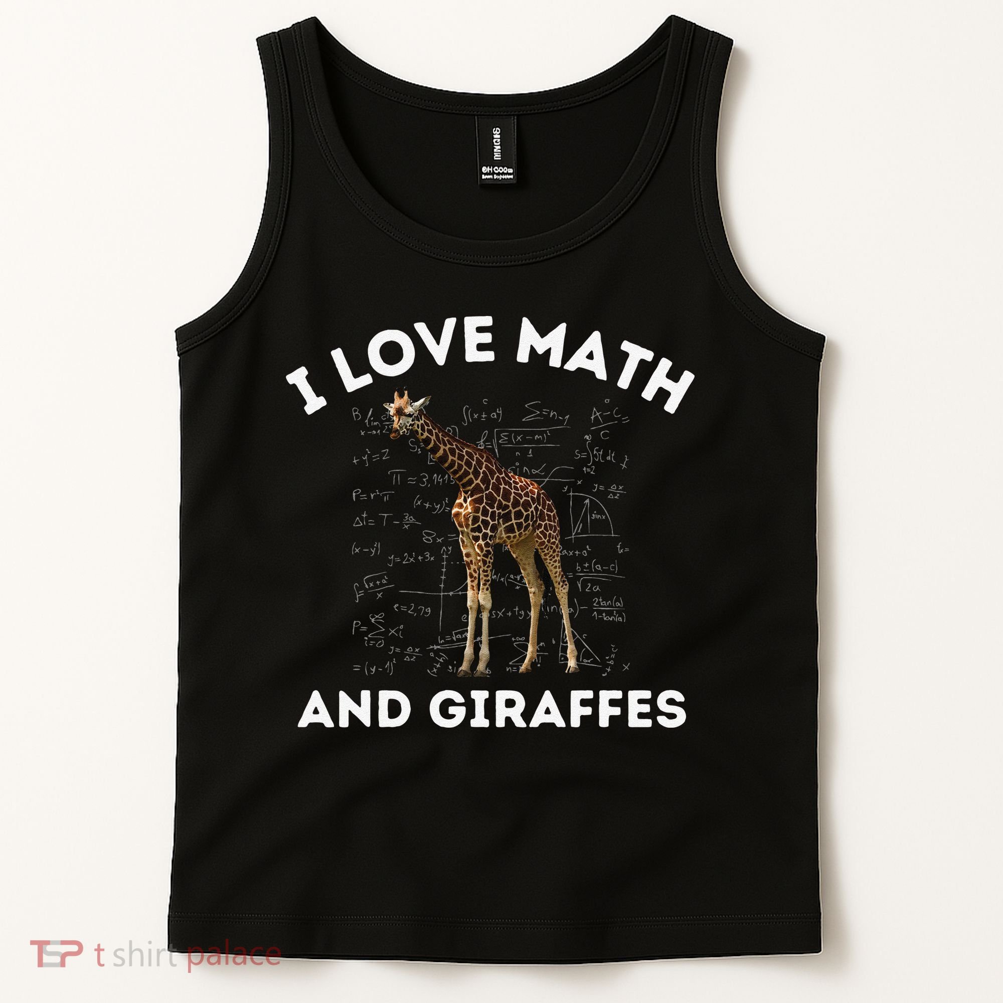 I Love Math And Giraffes Algebra STEM Teacher Tank Top