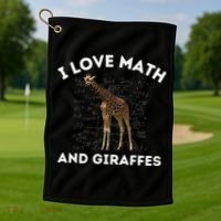 I Love Math And Giraffes Algebra STEM Teacher Golf Towel thumb 1