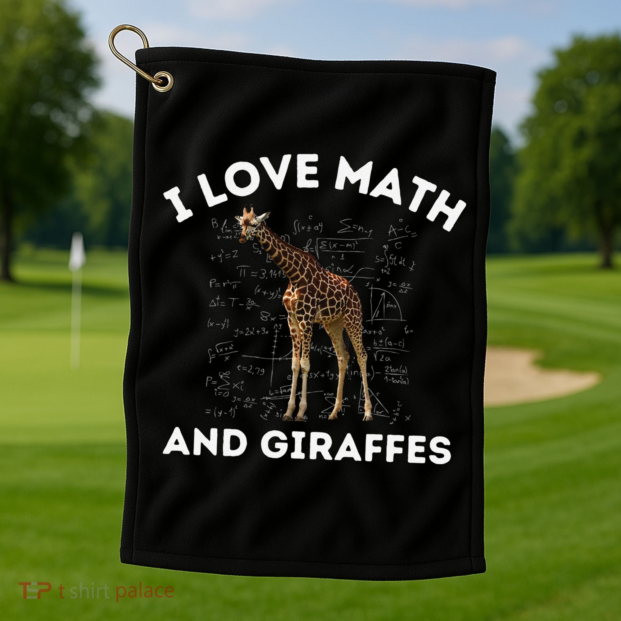 I Love Math And Giraffes Algebra STEM Teacher Golf Towel