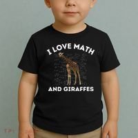 I Love Math And Giraffes Algebra STEM Teacher Toddler T-Shirt thumb 2
