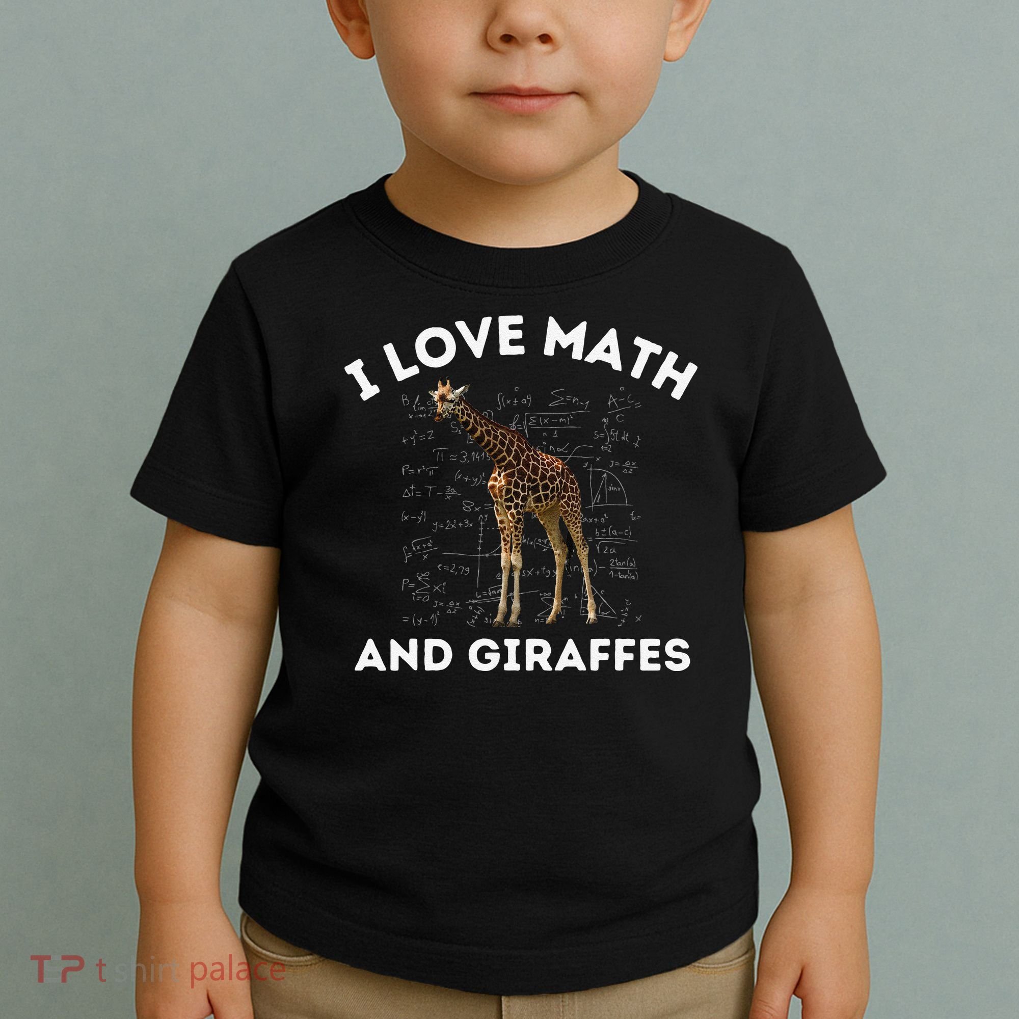 I Love Math And Giraffes Algebra STEM Teacher Toddler T-Shirt