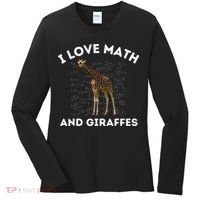 I Love Math And Giraffes Algebra STEM Teacher Women's Long Sleeve Shirt thumb 0