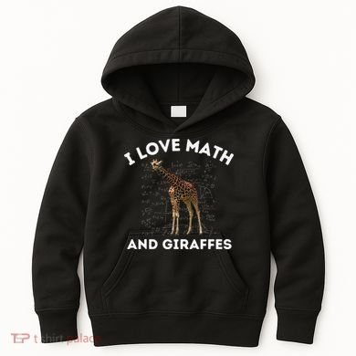 I Love Math And Giraffes Algebra STEM Teacher Kids Hoodie