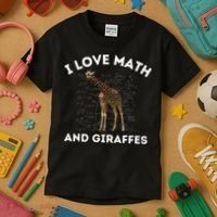 I Love Math And Giraffes Algebra STEM Teacher Kids T-Shirt thumb 3
