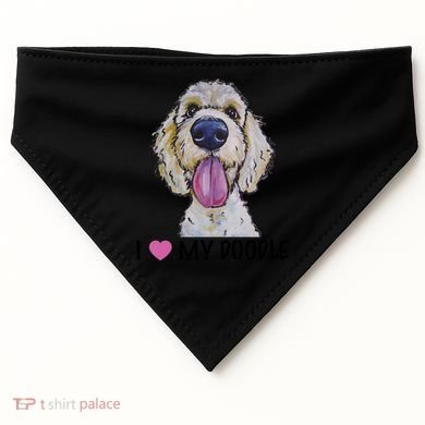 I Love My Doodle Gift Golden Doodle Gift USA-Made Doggie Bandana