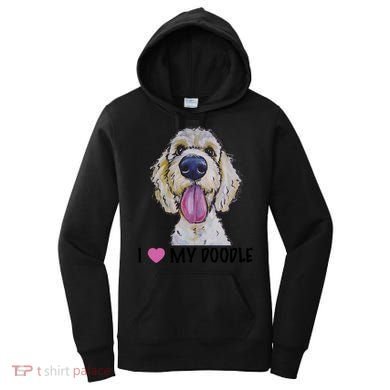 I Love My Doodle Gift Golden Doodle Gift Women's Hoodie