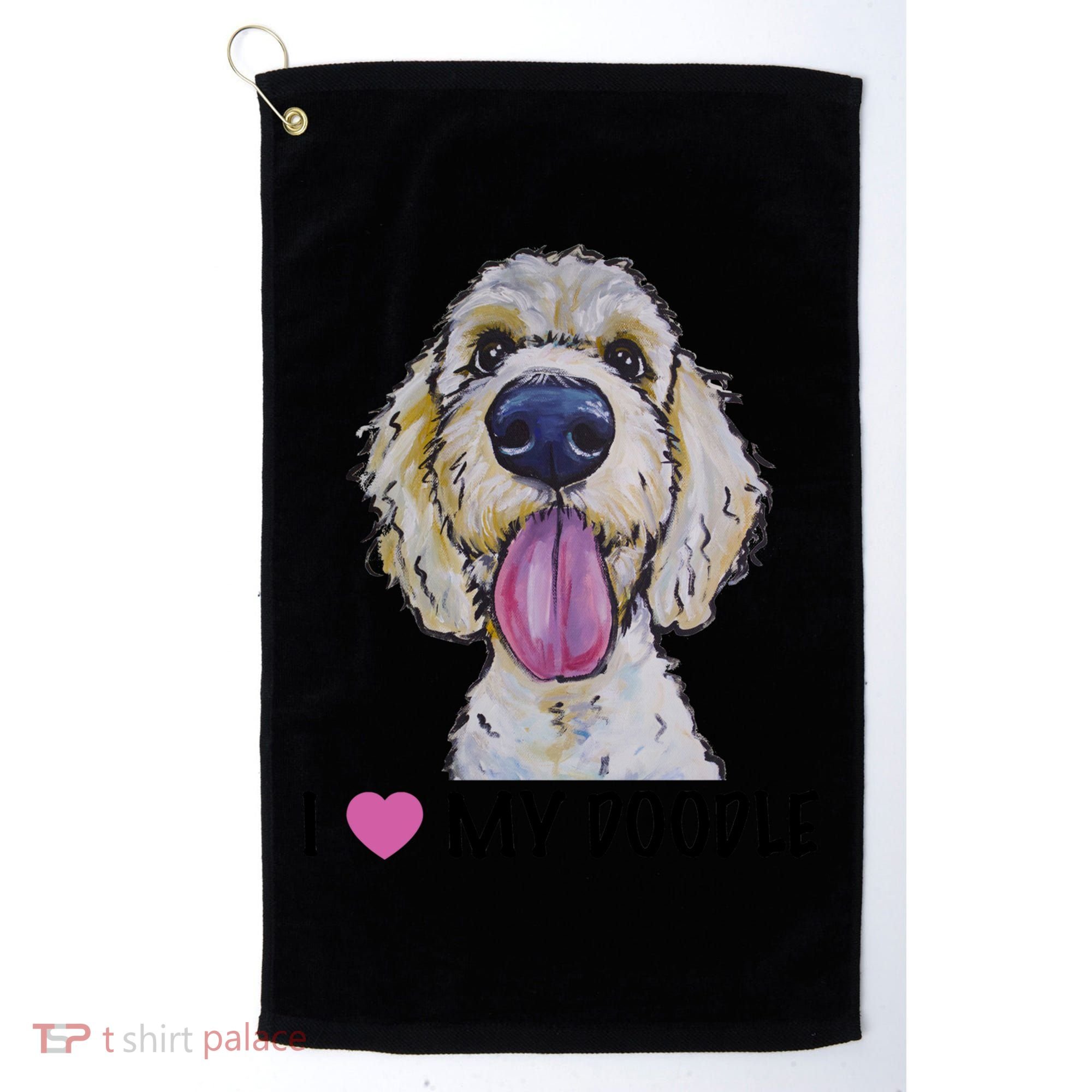I Love My Doodle Gift Golden Doodle Gift Golf Towel