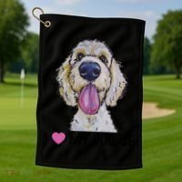 I Love My Doodle Gift Golden Doodle Gift Golf Towel thumb 1