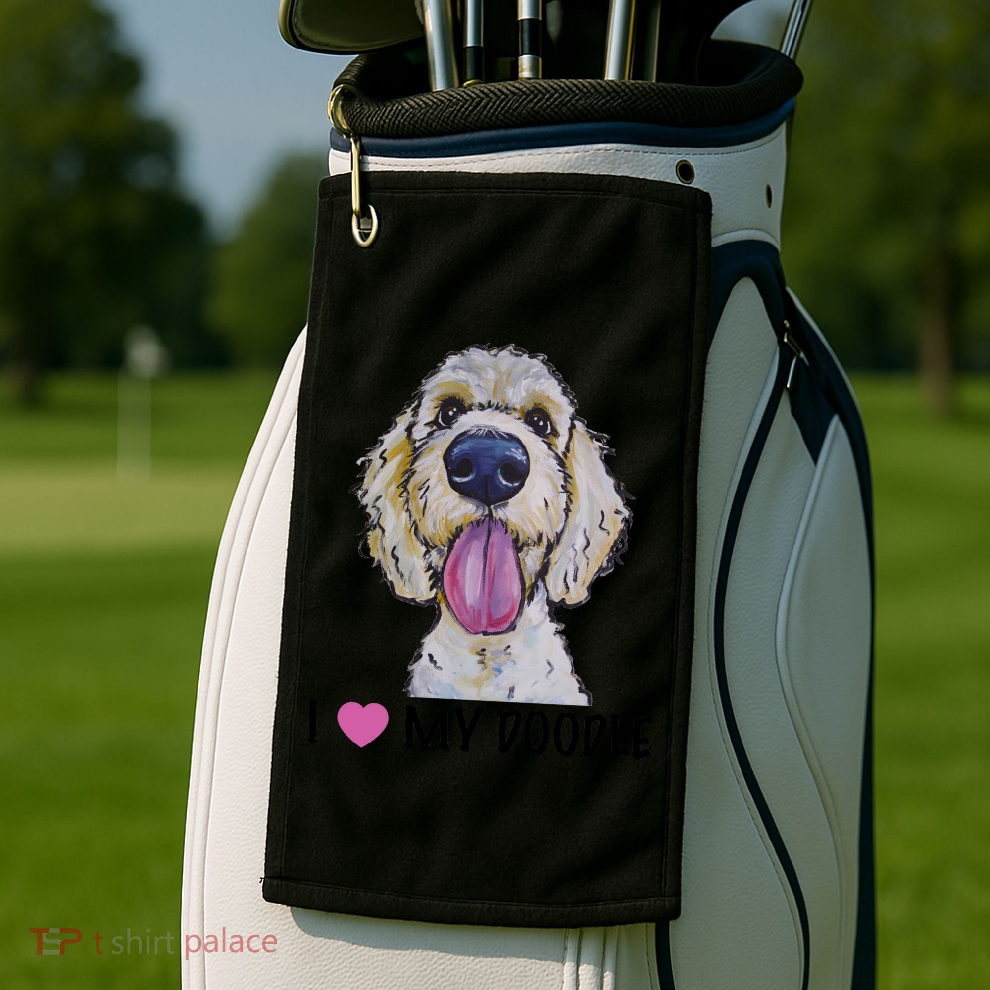 I Love My Doodle Gift Golden Doodle Gift Golf Towel